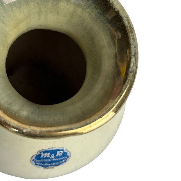 m&r west Germany art pottery vase 8010 Small 4 In. Metallic Gold Drip Graze - Picture 6 of 9